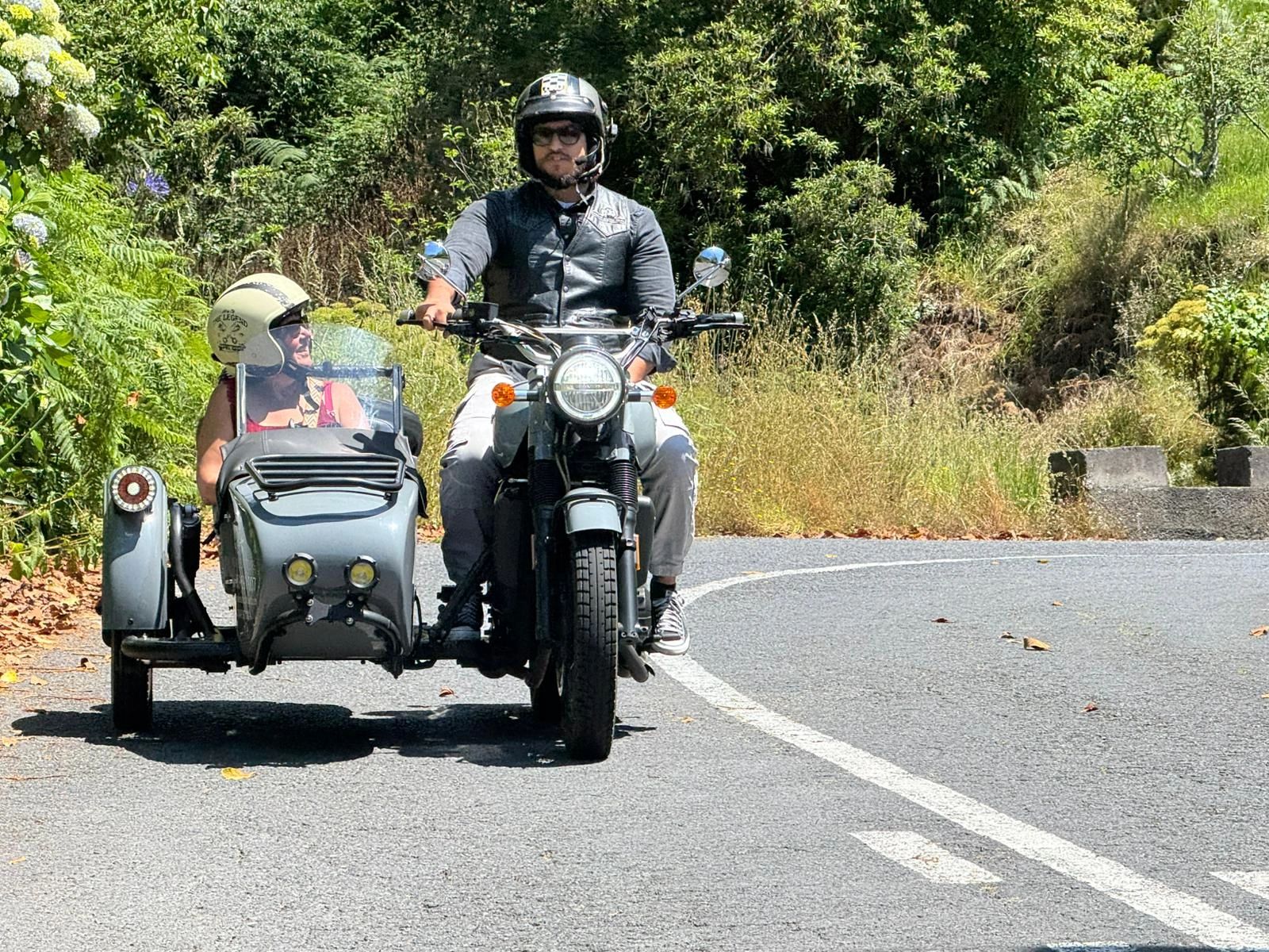 Adventure travel on a motorcycle sidecar